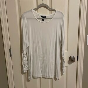 Alfani Long Sleeve Tee with Ruching Detail at Cuffs
